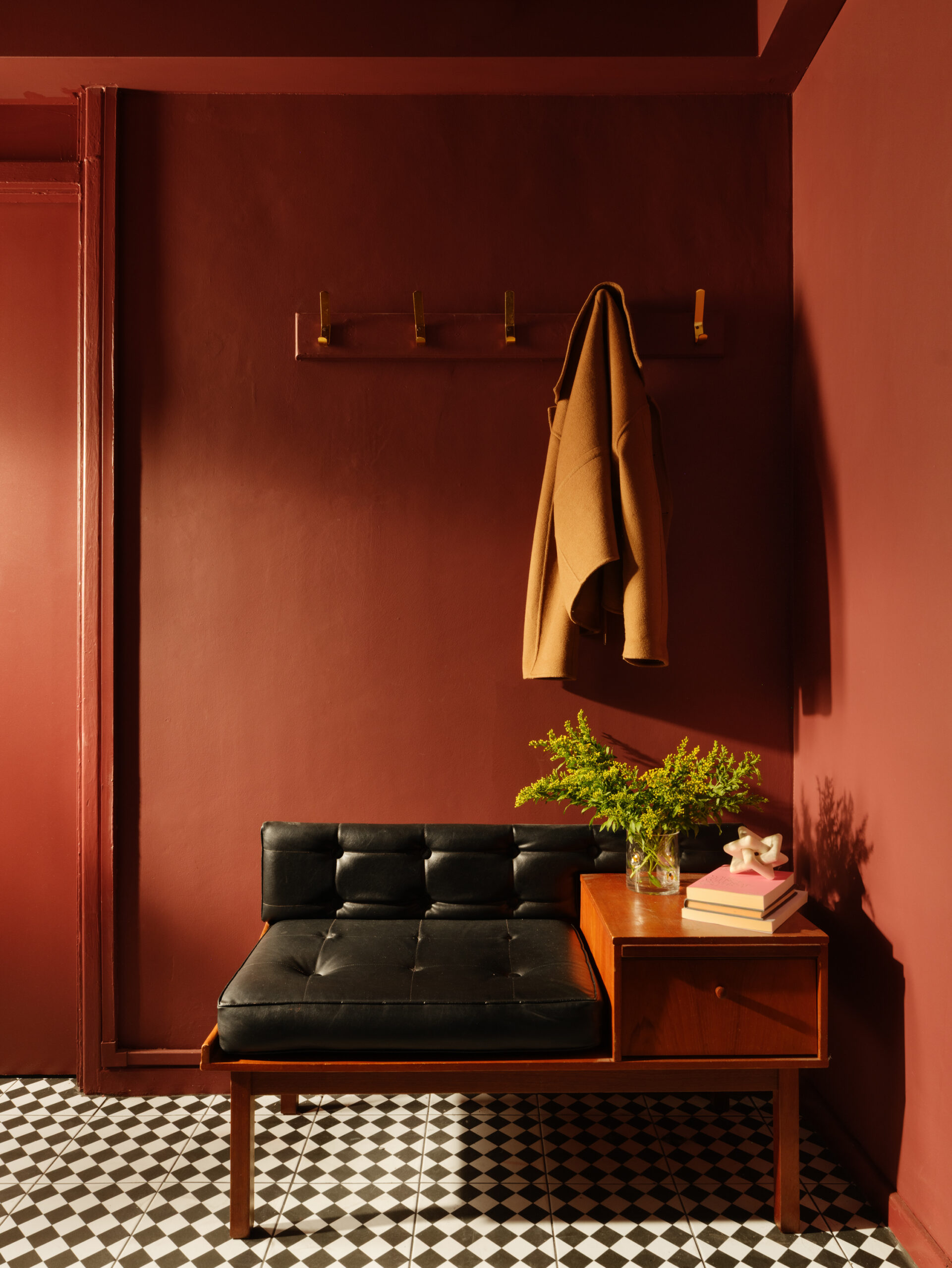 Longford Court oxblood entryway by Hania Arafat Interiors